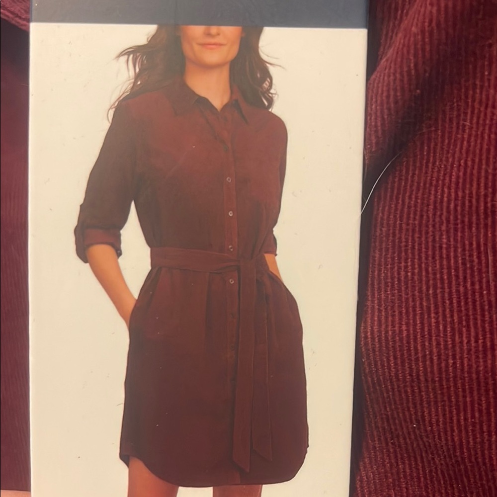 Women's Burgundy Shirt Dress